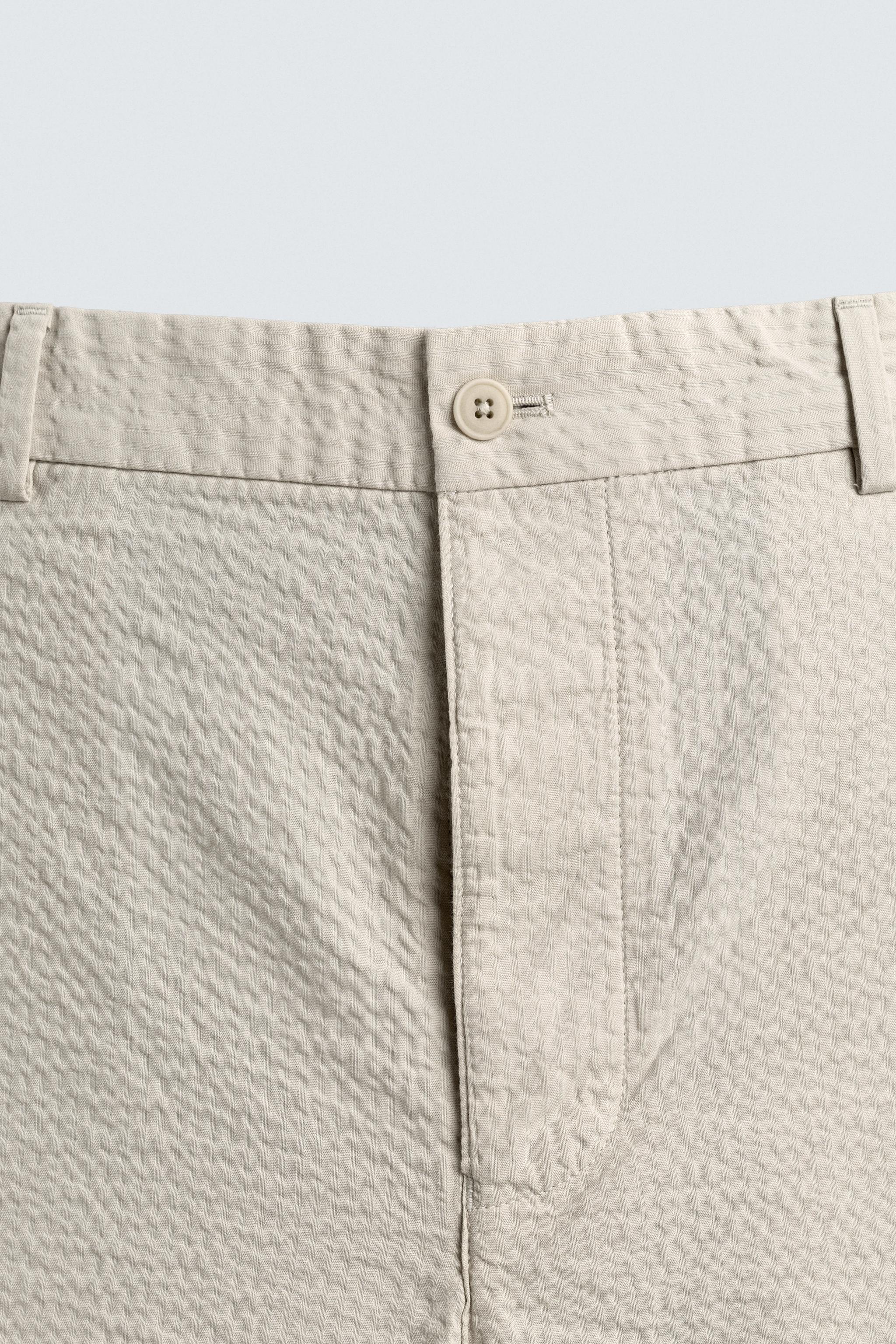 SEERSUCKER STRAIGHT FIT PANTS